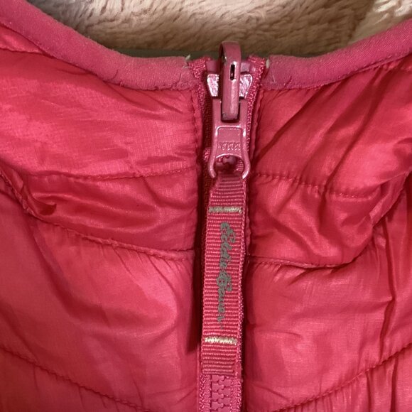 Eddie Bauer Girls Reversable Fleece Lined Ombre Pink Purple Puffer Jacket Size L - Picture 4 of 12